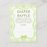 Grüne Bogen-Windel-Raffle-Baby-Shower-Tickets