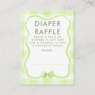 Grüne Bogen-Windel-Raffle-Baby-Shower-Tickets Begleitkarte