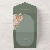 Grüne Böhmische Pampas-Grashochzeit All In One Einladung (Außenbereich)