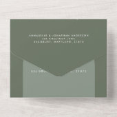 Grüne Böhmische Pampas-Grashochzeit All In One Einladung (Rückseite)