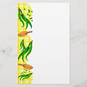 Grüne Bohnen Bratpfanne Retro Küchengeschirr Briefpapier