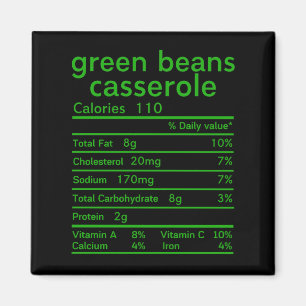 Grüne Bohnen Casserole Nährstoffe witzig Magnet