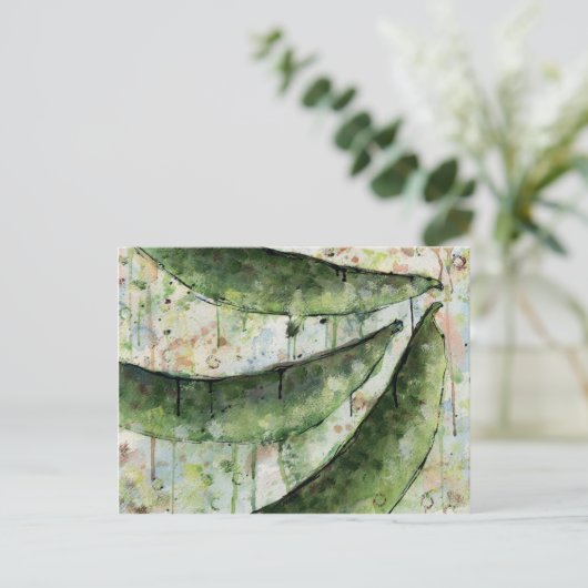 Grüne Bohnen drei Postkarte (Stehend Vorderseite)