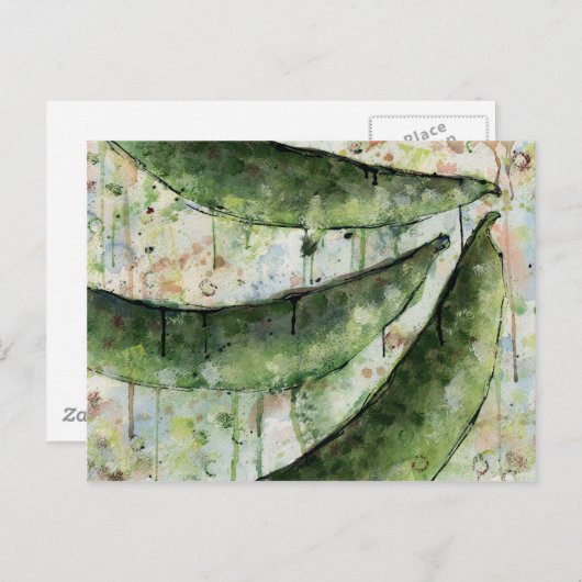 Grüne Bohnen drei Postkarte (Vorne/Hinten)