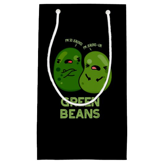 Grüne Bohnen Funny Jealous Bean Pub Dark BG Kleine Geschenktüte (Vorderseite)