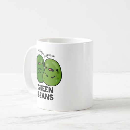 Grüne Bohnen Funny Jealous Bean Pub Kaffeetasse (Vorderseite Links)