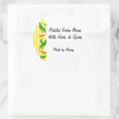 Grüne Bohnen Gelbe Karos - kundenspezifische Canni Runder Aufkleber (Tasche)