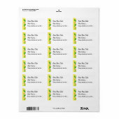 Grüne Bohnen Gelbe Karos Retro-Lebensmitteletikett Adressaufkleber (Vorne)