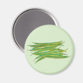 Grüne Bohnen Gemüsegarten Veg Restaurant Koch Magnet (Vorderseite/Rückseite)