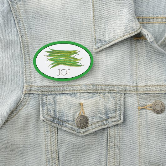 Grüne Bohnen Gemüsegarten Veg Restaurant Koch Namensschild (Beispiel)