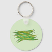 Grüne Bohnen Gemüsegarten Veg Restaurant Koch Schlüsselanhänger (Rückseite)