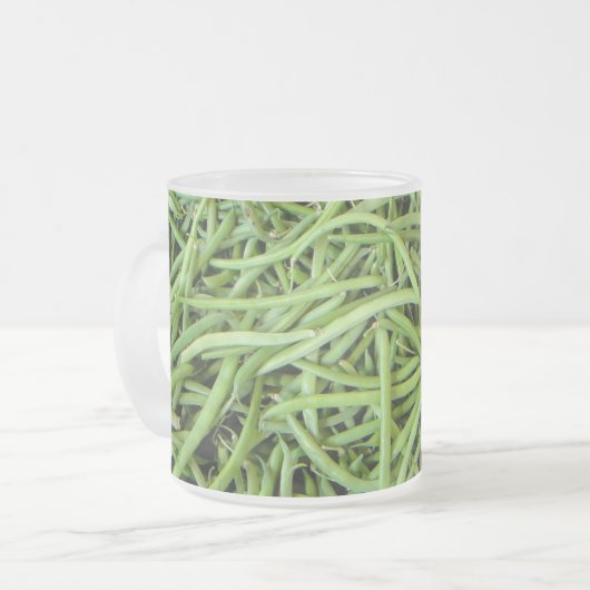 Grüne Bohnen Mattglastasse (Vorderseite Links)
