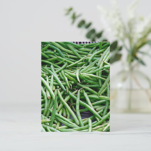 Grüne Bohnen Postkarte (Stehend Vorderseite)