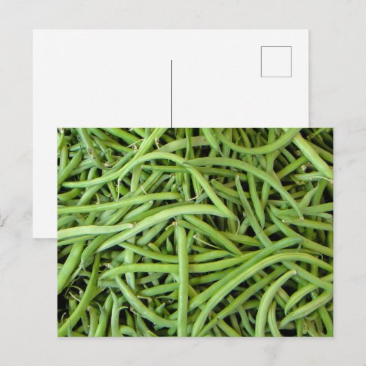 Grüne Bohnen Postkarte (Vorne/Hinten)