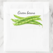 Grüne Bohnen Rechteckiger Aufkleber (Tasche)