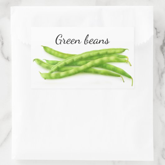 Grüne Bohnen Rechteckiger Aufkleber (Tasche)
