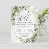 Grüne boho foliage eucalyptus wir noch tun einladung (Stehend Vorderseite)