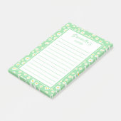 Grüne Boho-Frühlingsgänseblümchen Post-it Klebezettel (angewinkelt)