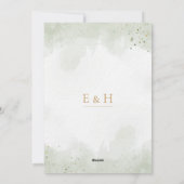 Grüne Boho-Gold-Geometrie-Watercolour-Save-Date Einladung (Rückseite)