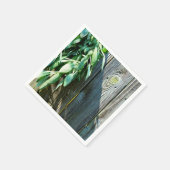 Grüne boho rustikale Barnholz Serviette (Ecke)