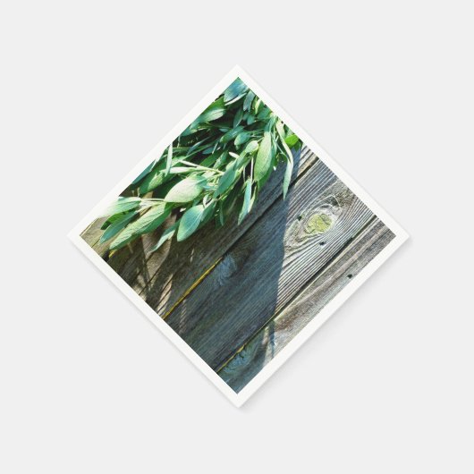 Grüne boho rustikale Barnholz Serviette (Ecke)