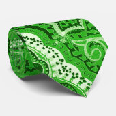 Grüne Boho schicke Retro Hippie-Paisley-Bandanna Krawatte (Gerollt)