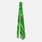 Grüne Boho schicke Retro Hippie-Paisley-Bandanna Krawatte (Rückseite)