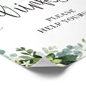 Grüne boho sukkulente Blumengetränke Zeichen Poster (Ecke)