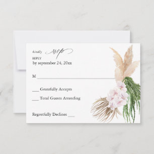 Grüne Boho-Tropen-Blumenmuster ohne Essen-RSVP RSVP Karte