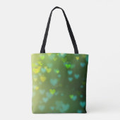 Grüne Bokeh hört Valentinstag Frühling Tasche (Rückseite)