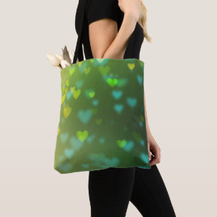 Grüne Bokeh hört Valentinstag Frühling Tasche