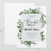 Grüne Border Bridal Dusche Einladung (Vorne/Hinten)
