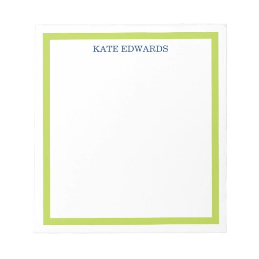 Grüne Border Lime Notizblock (Vorderseite)
