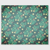 Grüne Botanica Weihnachten Moderner Minimal Geschenkpapier (Flach)