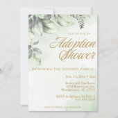 Grüne Botanicals-Adoption Kind/Babydusche Einladung (Vorderseite)
