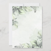 Grüne Botanicals-Adoption Kind/Babydusche Einladung (Rückseite)