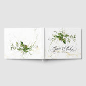 Grüne Botanicals Wasserfarbenkalligrafie Hochzeit Gästebuch (Voll)