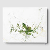 Grüne Botanicals Wasserfarbenkalligrafie Hochzeit Gästebuch (Rückseite)