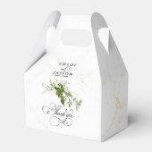 Grüne Botanicals Wasserfarbenkalligrafie Hochzeit Geschenkschachtel (Rückseite)