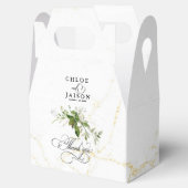 Grüne Botanicals Wasserfarbenkalligrafie Hochzeit Geschenkschachtel (Geöffnet)