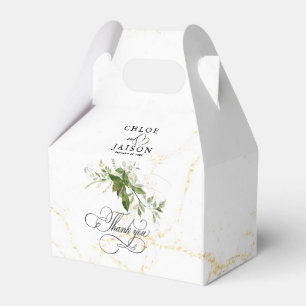Grüne Botanicals Wasserfarbenkalligrafie Hochzeit Geschenkschachtel