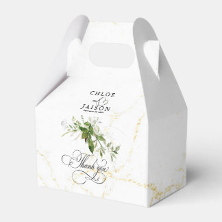 Grüne Botanicals Wasserfarbenkalligrafie Hochzeit Geschenkschachtel