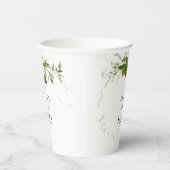 Grüne Botanicals Wasserfarbenkalligrafie Hochzeit Pappbecher (Rechts)