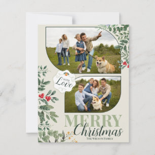 Grüne Botanik Frohe Weihnachten 2 Familienfoto