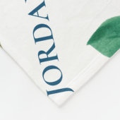 Grüne, botanische Aquarellfarben Blätter Babyname Fleecedecke (Ecke)