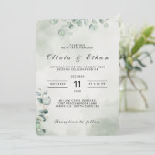 Grüne botanische Aquarellfarben Einladung zur Hoch (Stehend Vorderseite)