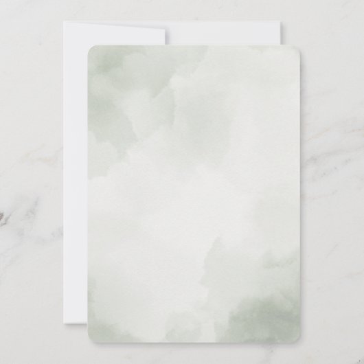 Grüne botanische Aquarellfarben Einladung zur Hoch (Rückseite)