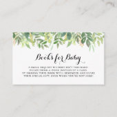 Grüne Botanische Babydusche Buchanfrage Begleitkarte (Vorderseite)
