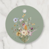 Grüne botanische Babydusche Geschenkanhänger (Rückseite)