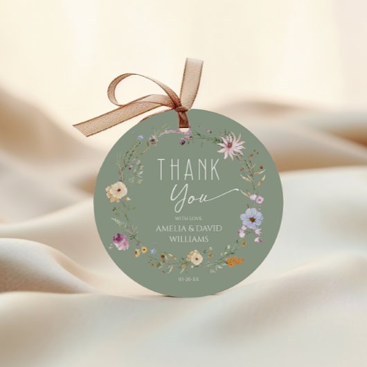 Grüne botanische Babydusche Geschenkanhänger